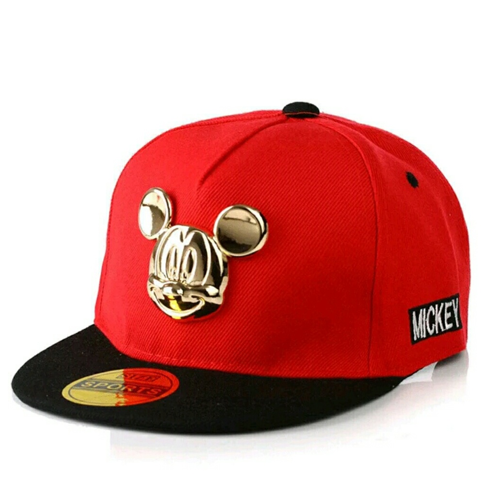 New! Mickey Baseball Cap Snapback Hat - Red